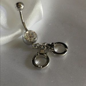 END OF SUMMER SALE! Silver Handcuffs Belly Ring